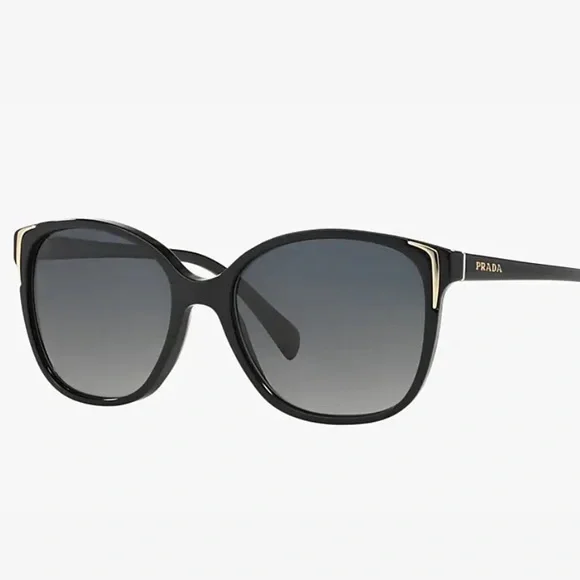 Prada | Accessories | Prada Polarized Black Sunglasses Gold 